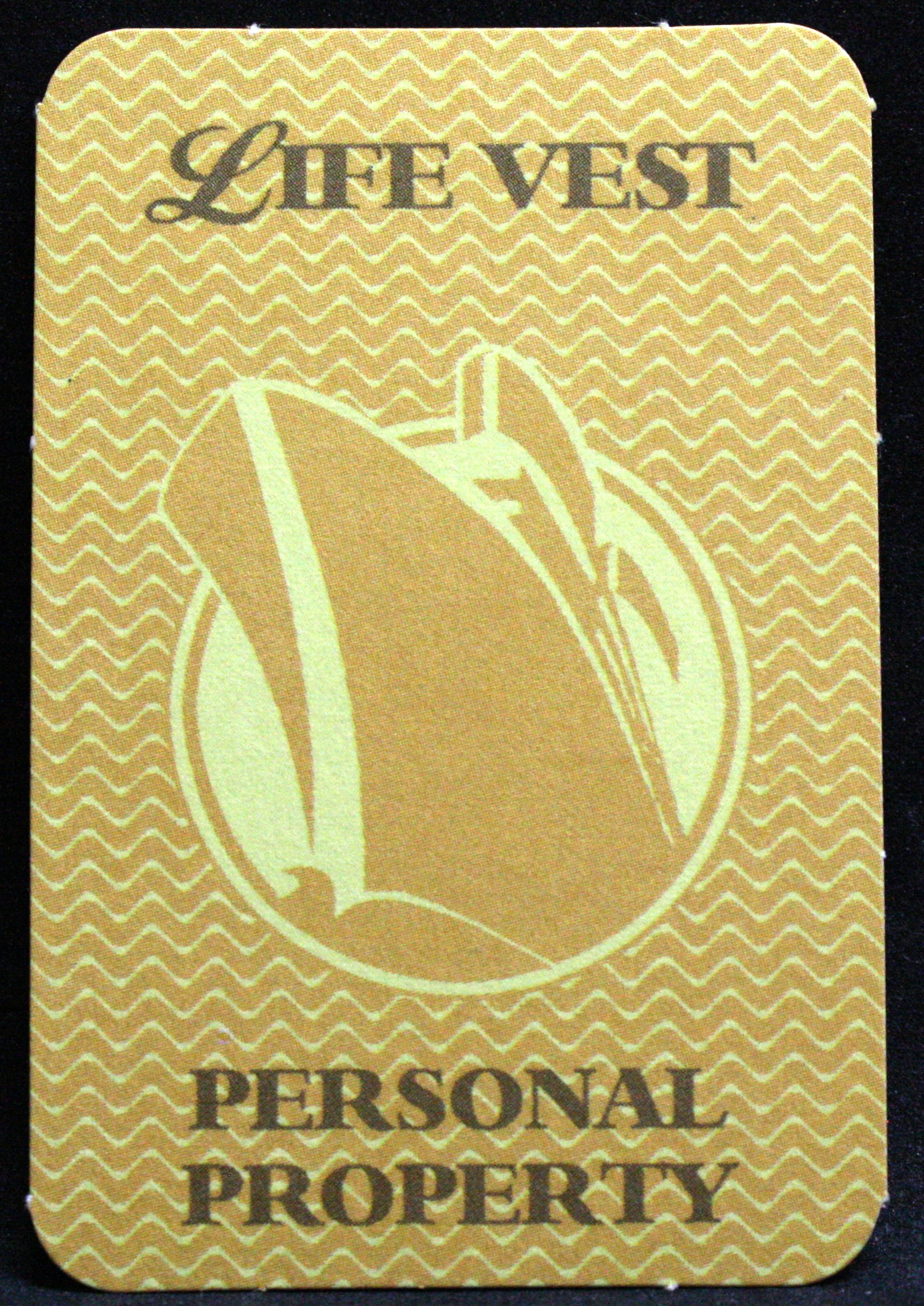 PARTS ONLY - Titanic The Board Game - (1) Yellow Life Vest Personal Property Card Only