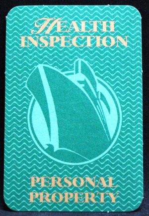 PARTS ONLY - Titanic The Board Game - (1) Green Health Inspection Personal Property Card Only