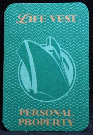 PARTS ONLY - Titanic The Board Game - (1) Green Life Vest Personal Property Card Only