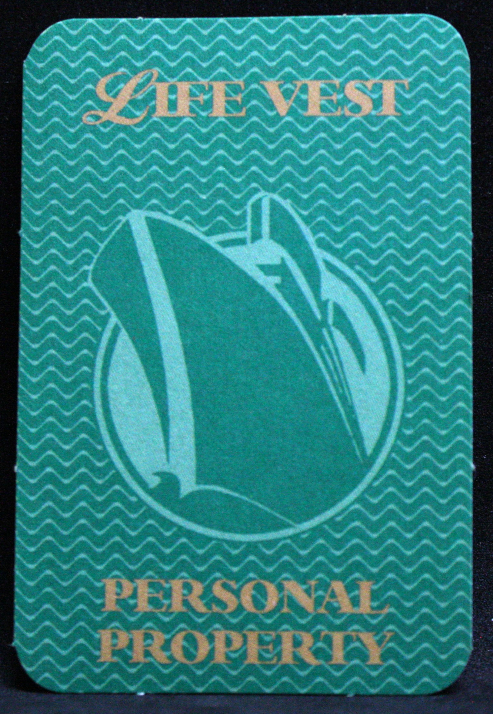PARTS ONLY - Titanic The Board Game - (1) Green Life Vest Personal Property Card Only