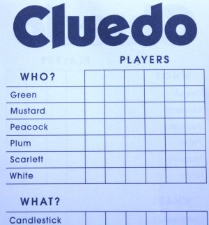 PARTS ONLY - Cluedo 2023 Edition Board Game - (1) Double-Sided Notepad Single Sheet Only