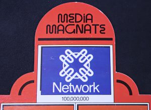 PARTS ONLY - Media Magnate Board Game - (1) Red Network Company Card Only