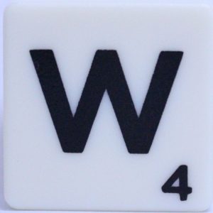 PARTS ONLY - Scrabble Board Game Harry Potter Edition - (1) Letter W Tile Only