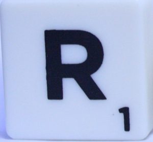 PARTS ONLY - Scrabble Board Game Harry Potter Edition - (1) Letter R Tile Only