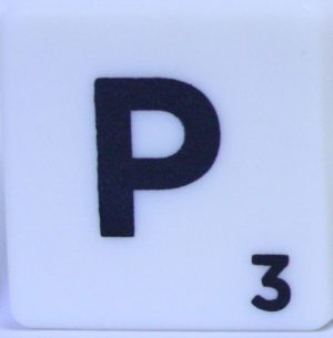 PARTS ONLY - Scrabble Board Game Harry Potter Edition - (1) Letter P Tile Only