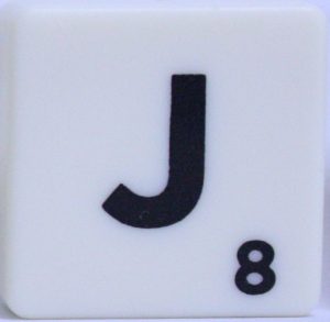 PARTS ONLY - Scrabble Board Game Harry Potter Edition - (1) Letter J Tile Only