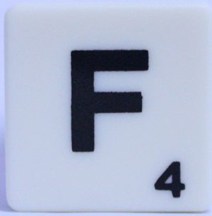 PARTS ONLY - Scrabble Board Game Harry Potter Edition - (1) Letter F Tile Only