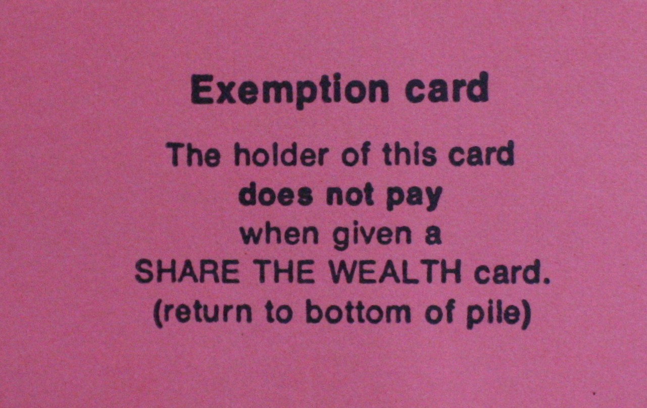 PARTS ONLY - The Game of Life Board Game 1976 Version - (1) Pack of 7 Exemption Cards Only