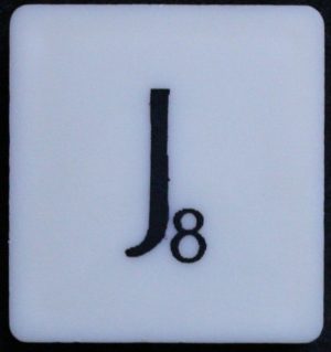 PARTS ONLY - Scrabble Board Game 1988 Murfett Regency Version - (1) Letter Tile J Only