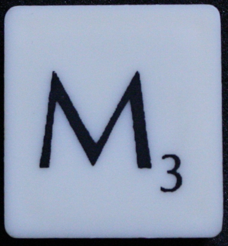 PARTS ONLY - Scrabble Board Game 1988 Murfett Regency Version - (1) Letter Tile M Only