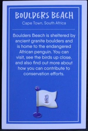 PARTS ONLY - Monopoly Travel World Tour Board Game - (1) Boulders Beach Destination Card Only