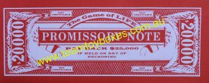 PARTS ONLY - The Game of Life Board Game 1976 Version - (1) Pack of 10 Promissory Notes Only